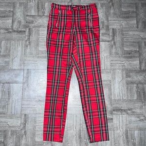 H&M Red Plaid Pants Size 4